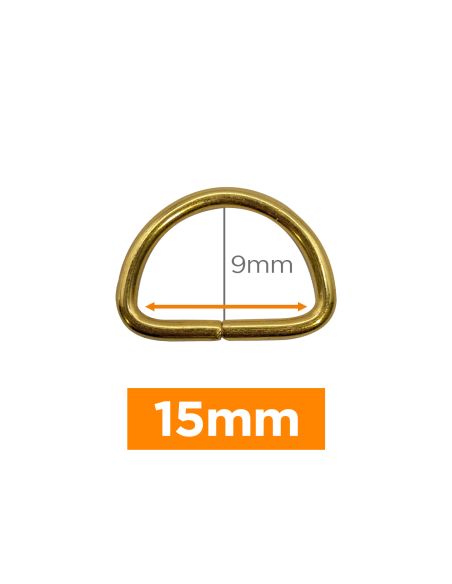 Anillo en D premium - Oro 15 mm