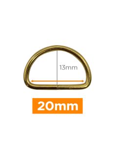 Anillo en D premium - Oro 20 mm