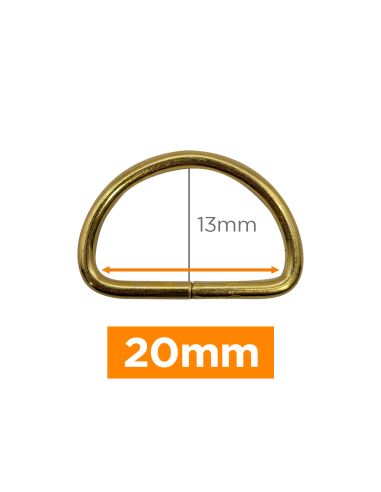 Anillo en D premium - Oro 20 mm