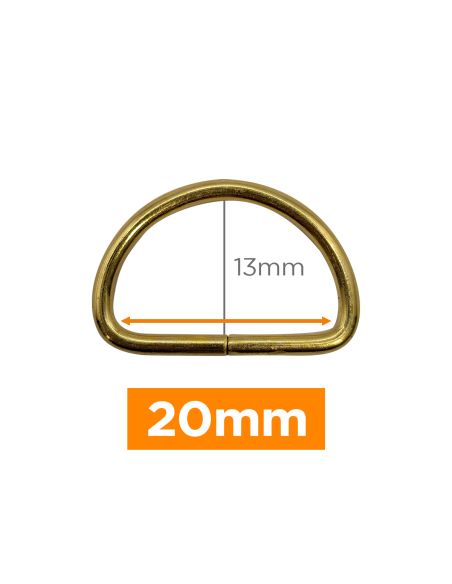 Anillo en D premium - Oro 20 mm