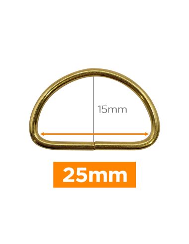 Anillo en D premium - Oro 25 mm