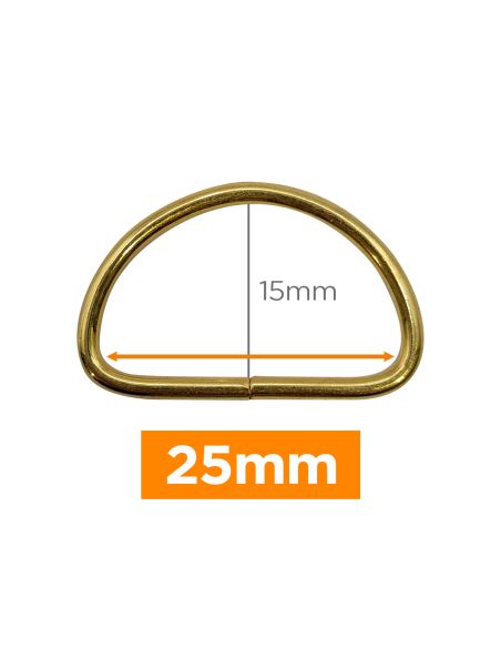 Anillo en D premium - Oro 25 mm