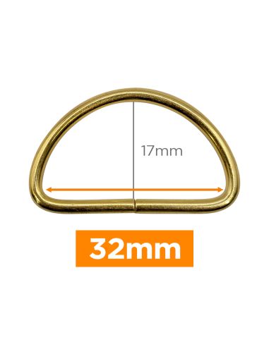 Anillo en D premium - Oro 32 mm