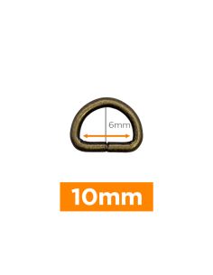 Anillo en D premium - Bronce 10 mm