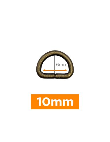 Anillo en D premium - Bronce 10 mm