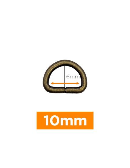 Anillo en D premium - Bronce 10 mm