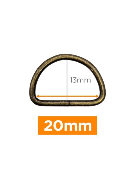 Anillo en D premium - Bronce 20 mm