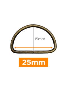 Anillo en D premium - Bronce 25 mm