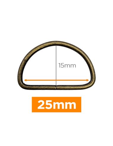 Anillo en D premium - Bronce 25 mm