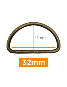Anillo en D premium - Bronce 32 mm