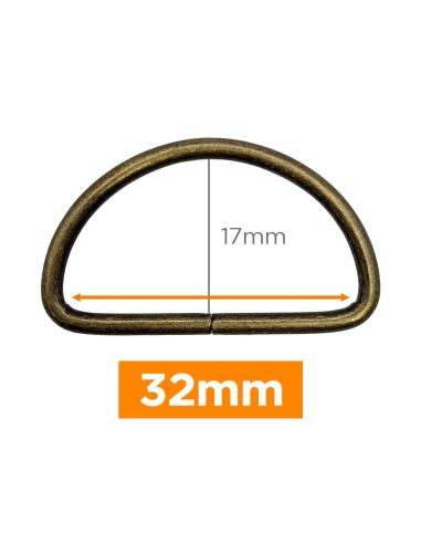 Anillo en D premium - Bronce 32 mm