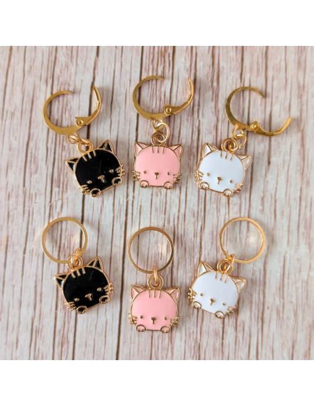 Juego de 6 anillos marcadores de puntos - Gatos pequeños