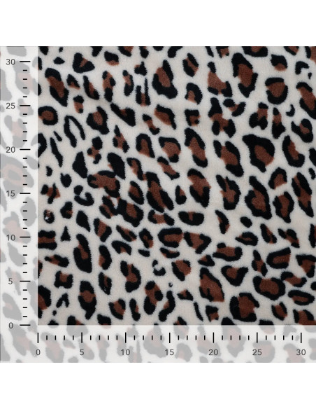 Tela de peluche - Leopardo