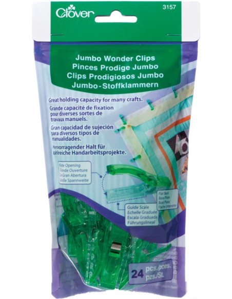 Bolsa de 24 pinzas Prodige Clover Jumbo - Verde oscuro
