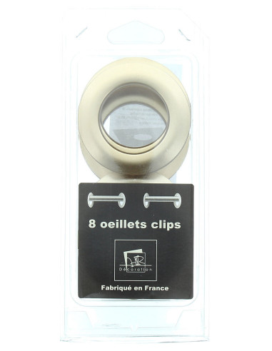 Lote de 8 ojales para cortinas Ø44 mm - Satinados - Beige dorado
