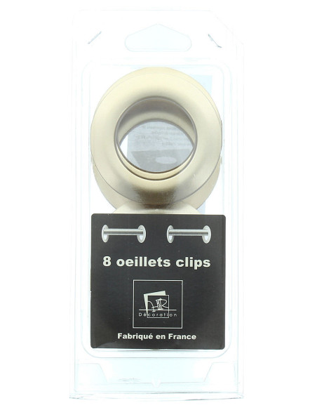Lote de 8 ojales para cortinas Ø44 mm - Satinados - Beige dorado