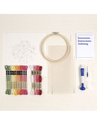 Kit de aguja punch needle - Amapolas primaverales