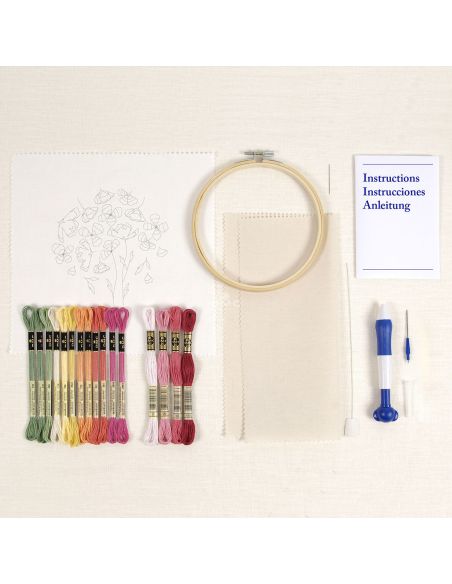 Kit de aguja punch needle - Amapolas primaverales