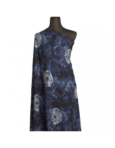 Tejido estampado tie-dye - Azul