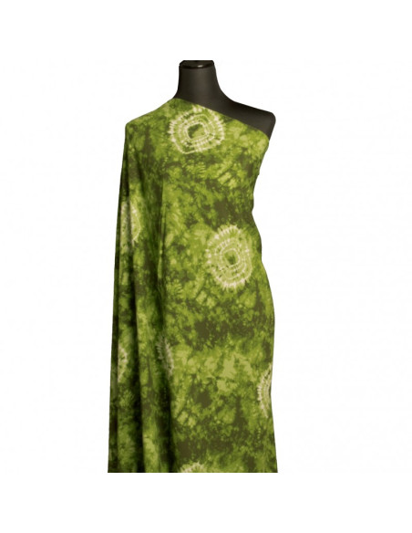 Tejido estampado tie-dye - Verde