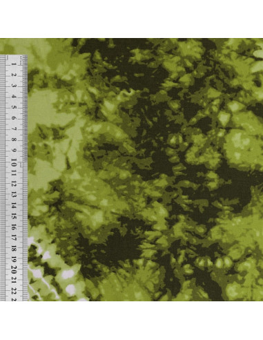 Tejido estampado tie-dye - Verde