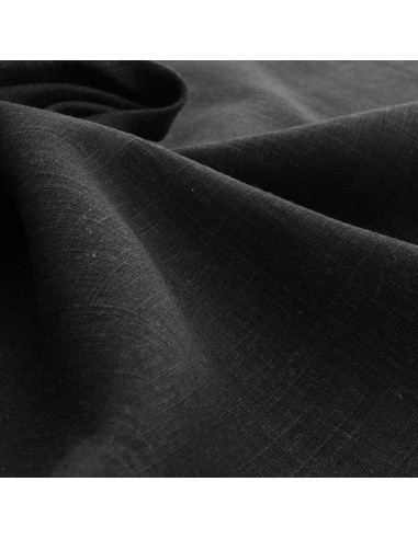 Tejido lino viscosa - Negro