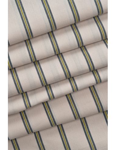 Tejido de algodón a rayas Weave Line Milky Clay - Atelier Brunette