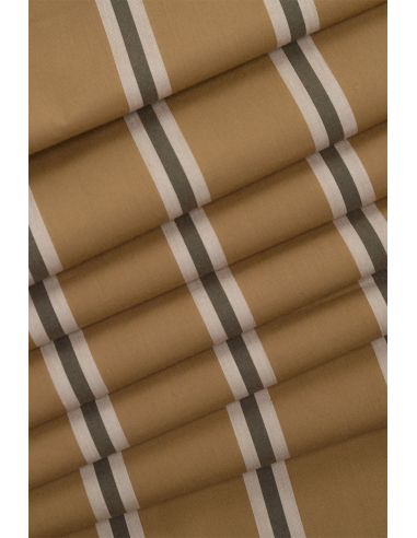 Tejido de algodón a rayas Weave Iced Mocha - Atelier Brunette