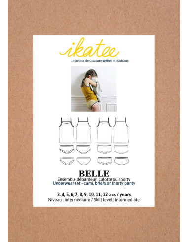 Patrón de camiseta sin mangas, braga o shorty Belle - Ikatee