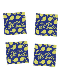 Juego de 4 etiquetas para coser - La vida es bella