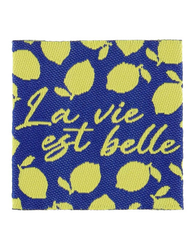 Juego de 4 etiquetas para coser - La vida es bella