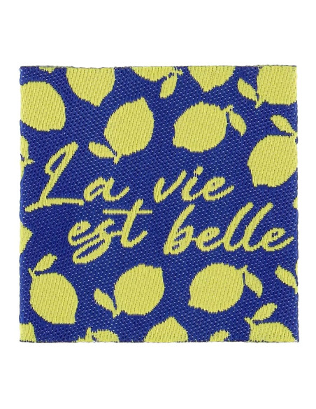 Juego de 4 etiquetas para coser - La vida es bella