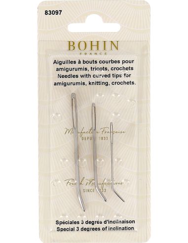 Agujas con puntas curvas para tejer Bohin