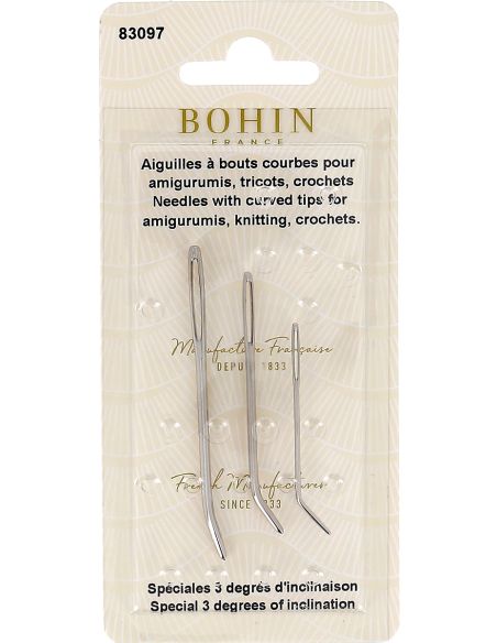 Agujas con puntas curvas para tejer Bohin