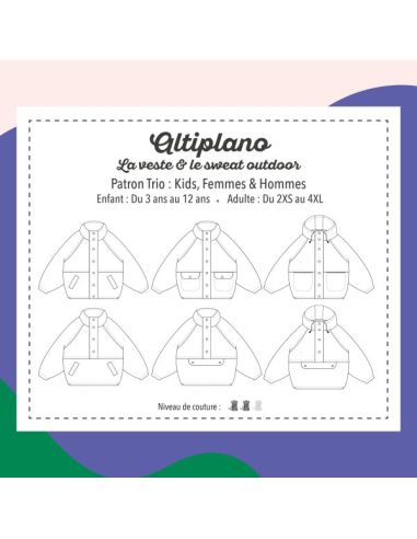 Patrón de sudadera y chaqueta outdoor para niños y adultos - Marmaï Patterns