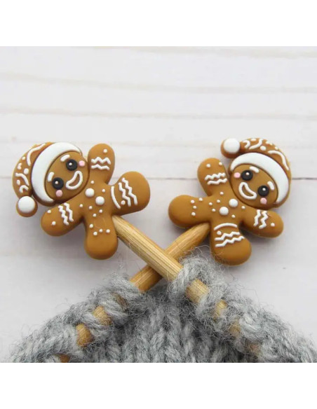 Tapones para agujas de tejer - Galleta de Jengibre