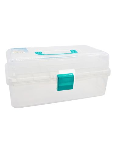 Caja de costura transparente de 3 niveles