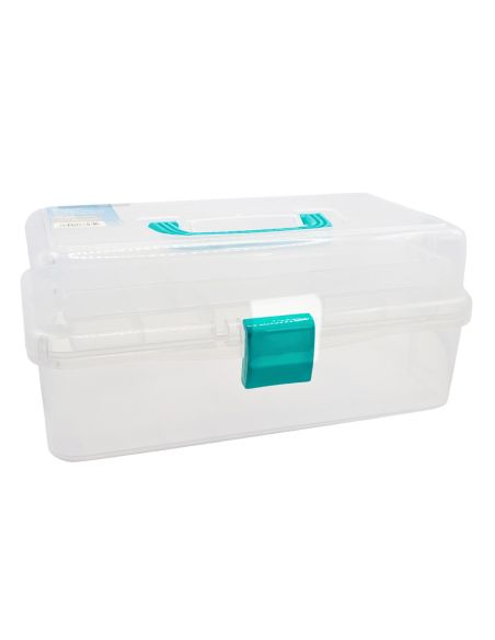 Caja de costura transparente de 3 niveles