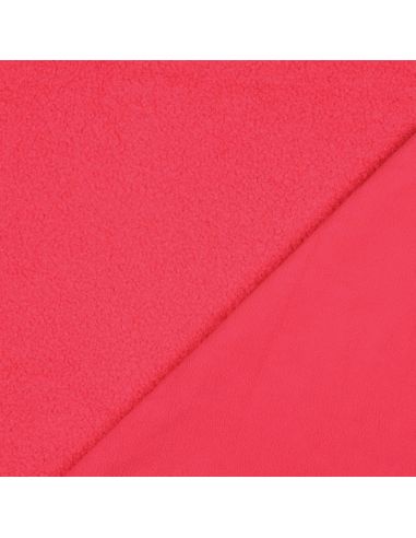 Tejido polar Teddy de doble cara - Rosa fluorescente