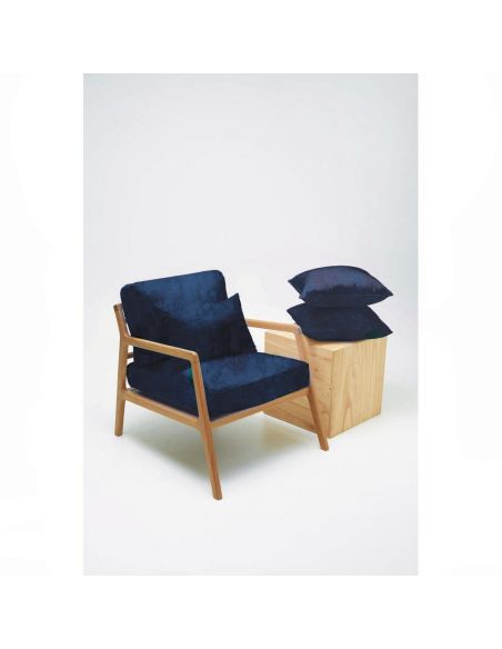 Tela de terciopelo de lujo para muebles - Azul marino