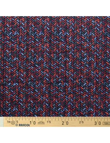 Tejido de algodón acolchado Lafleur - Beige y azul