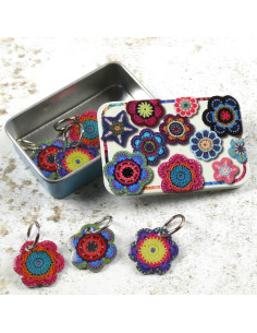Juego de 6 anillos marcadores de puntos - Punto floral