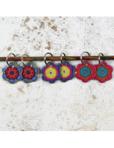 Juego de 6 anillos marcadores de puntos - Punto floral 2