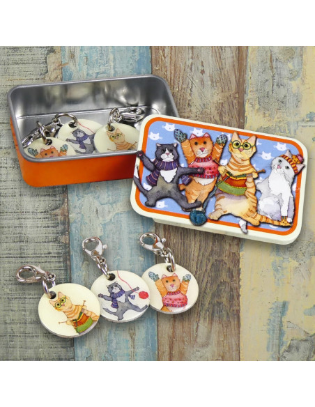 Juego de 6 anillos marcadores de puntos - Gatitos