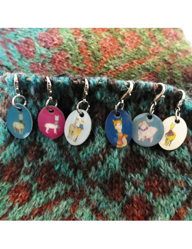 Juego de 6 anillos marcadores de puntos abiertos - Alpaca & amigos