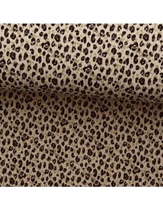 Tejido de doble gasa estampado - Karli beige y negro
