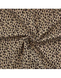 Tejido de doble gasa estampado - Karli beige y negro 2