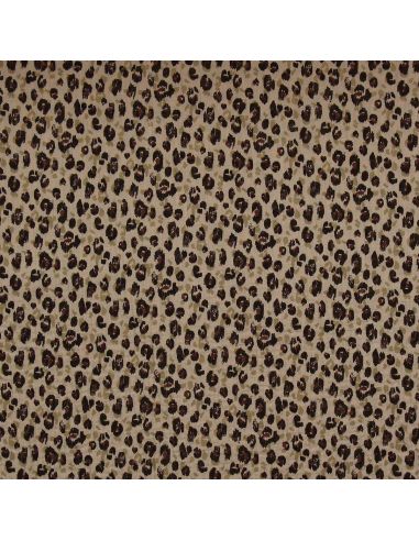 Tejido de doble gasa estampado - Karli beige y negro