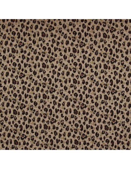 Tejido de doble gasa estampado - Karli beige y negro