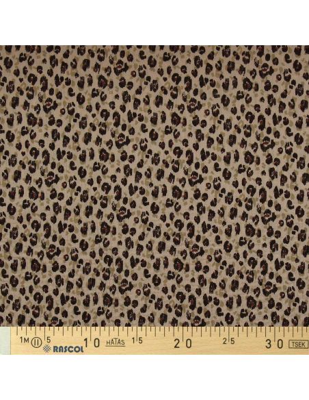 Tejido de doble gasa estampado - Karli beige y negro
